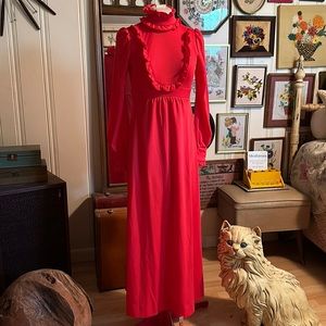 Vintage 70s Red Gown